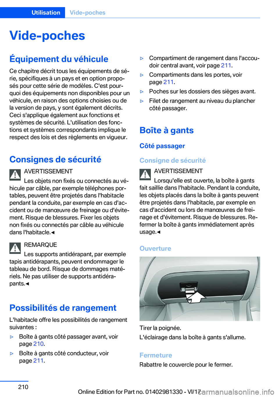 BMW X4 2018  Notices Demploi (in French) �V�i�d�e�-�p�o�c�h�e�s�