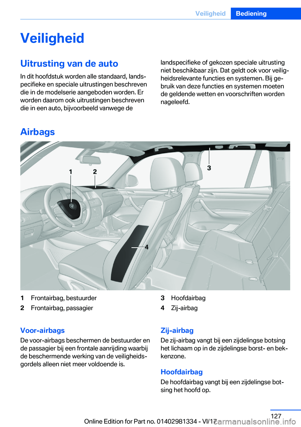 BMW X4 2018  Instructieboekjes (in Dutch) �V�e�i�l�i�g�h�e�i�d�U�i�t�r�u�s�t�i�n�g��v�a�n��d�e��a�u�t�o
�I�n� �d�i�t� �h�o�o�f�d�s�t�u�k� �w�o�r�d�e�n� �a�l�l�e� �s�t�a�n�d�a�a�r�d�,� �l�a�n�d�sj
�p�e�c�i�f�i�e�k�e� �e�n� �s�p�e�c�i�a�l�e