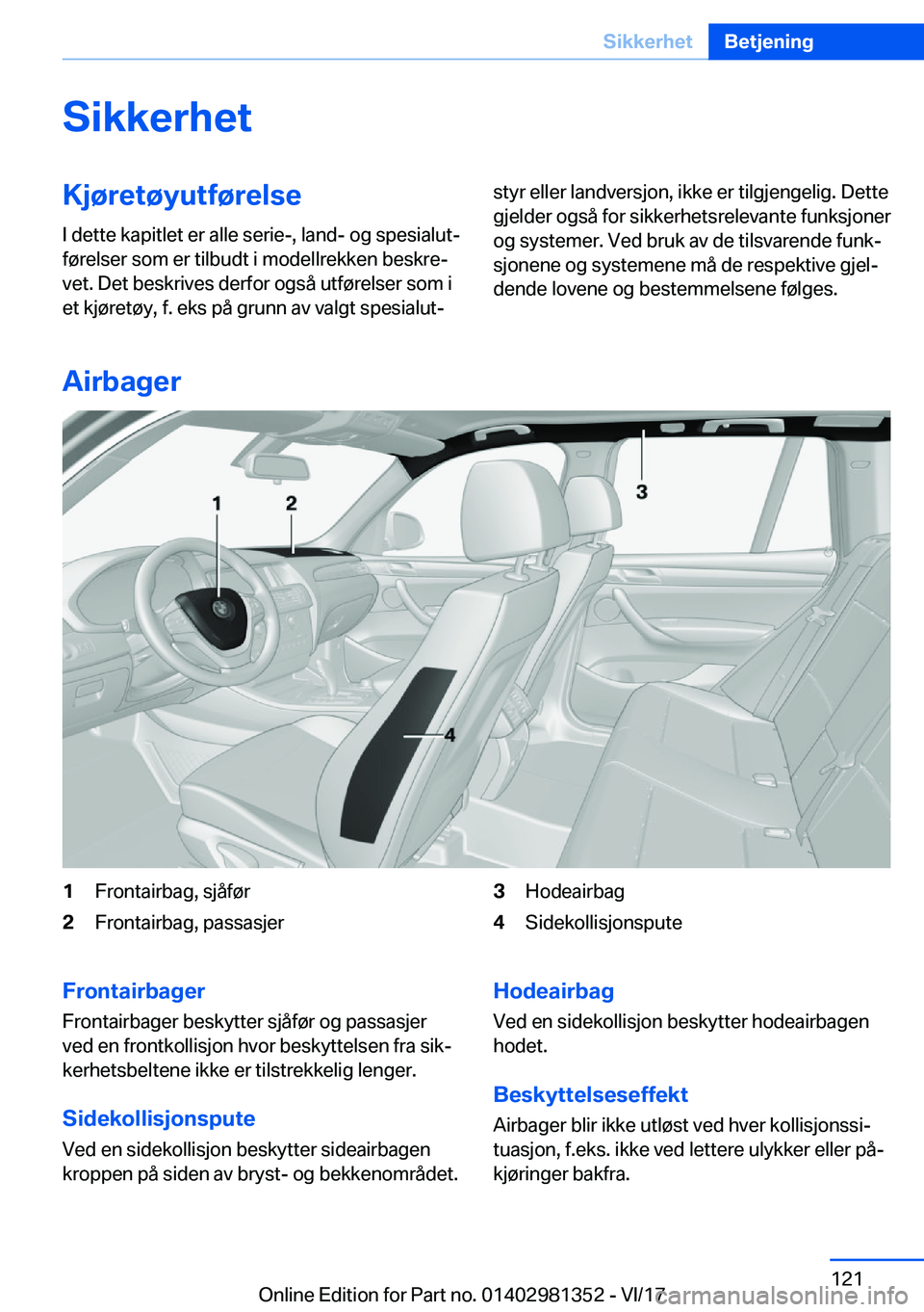 BMW X4 2018  InstruksjonsbØker (in Norwegian) �S�i�k�k�e�r�h�e�t�K�j�