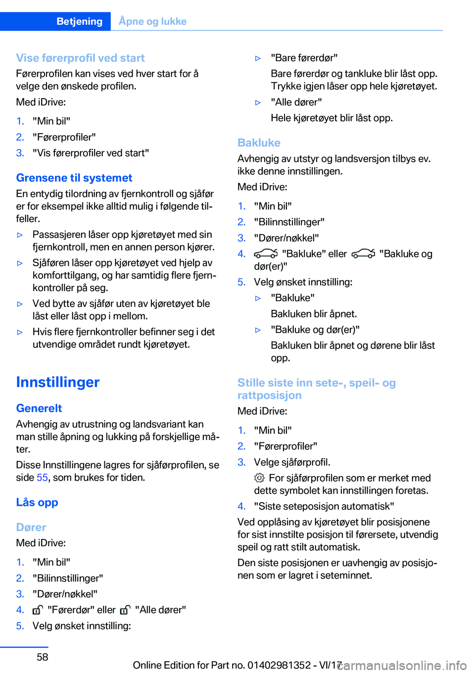 BMW X4 2018  InstruksjonsbØker (in Norwegian) �V�i�s�e��f�