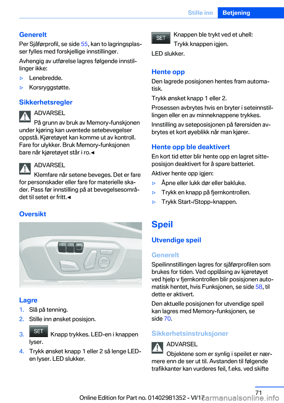 BMW X4 2018  InstruksjonsbØker (in Norwegian) �G�e�n�e�r�e�l�t�P�e�r� �S�j�å�f�