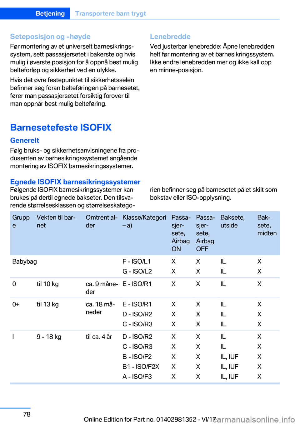 BMW X4 2018  InstruksjonsbØker (in Norwegian) �S�e�t�e�p�o�s�i�s�j�o�n��o�g��-�h�
