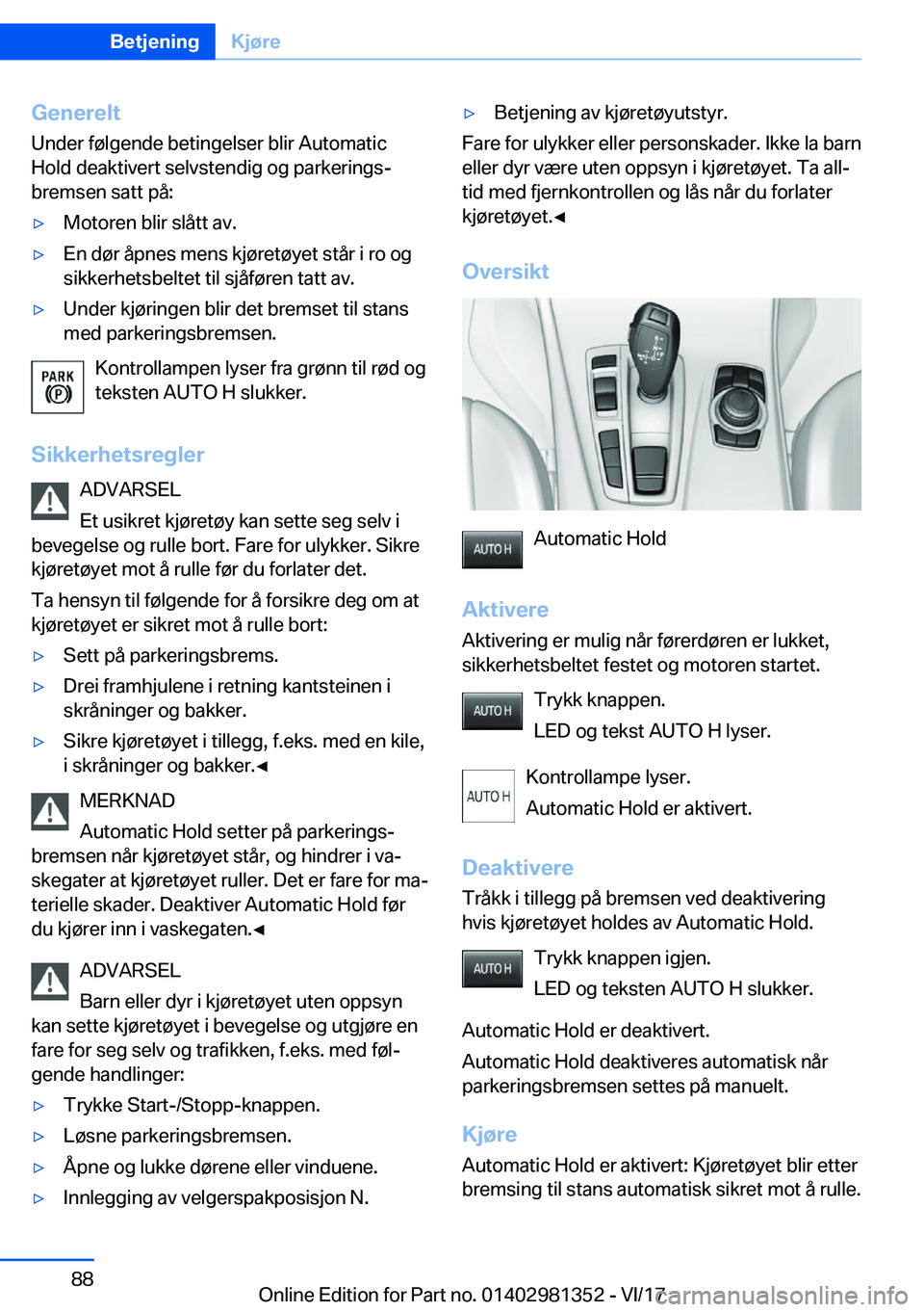 BMW X4 2018  InstruksjonsbØker (in Norwegian) �G�e�n�e�r�e�l�t�U�n�d�e�r� �f�