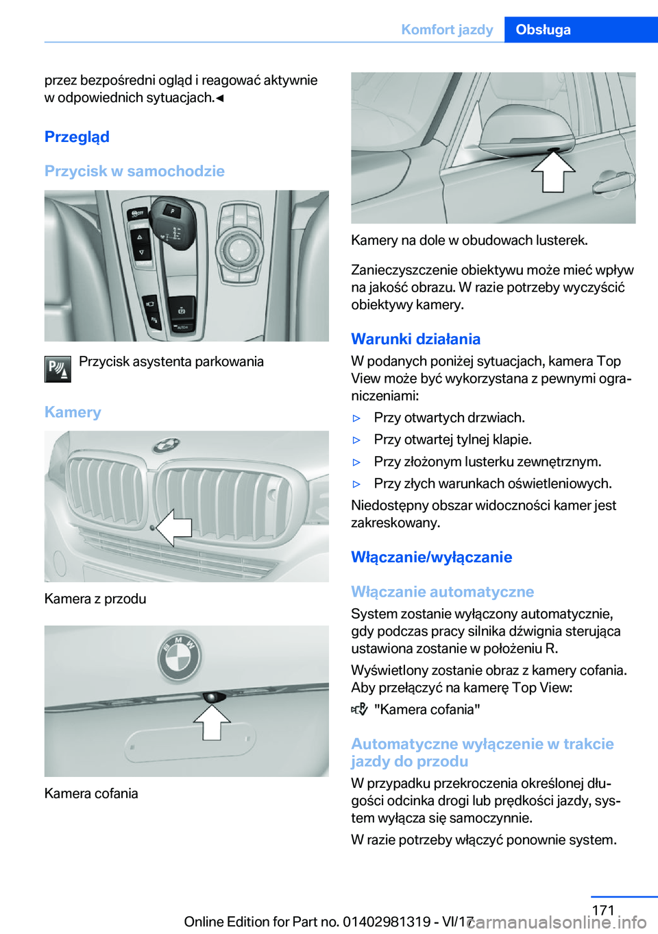 BMW X4 2018  Instrukcja obsługi (in Polish) �p�r�z�e�z� �b�e�z�p�o �r�e�d�n�i� �o�g�l�