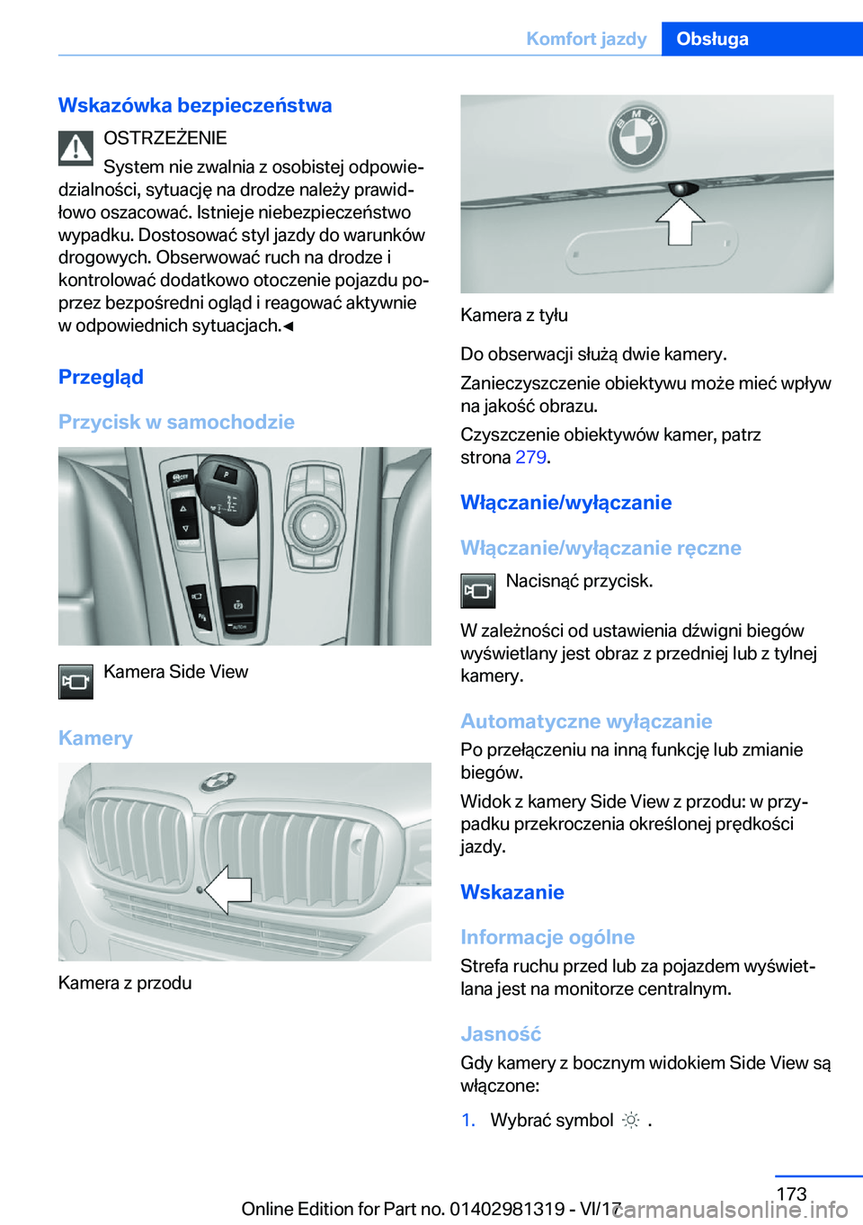 BMW X4 2018  Instrukcja obsługi (in Polish) �W�s�k�a�z�