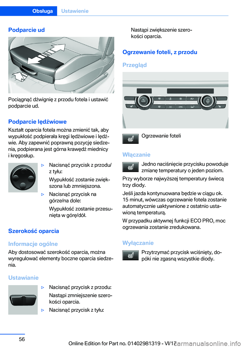BMW X4 2018  Instrukcja obsługi (in Polish) �P�o�d�p�a�r�c�i�e��u�d
�P�o�c�i�
