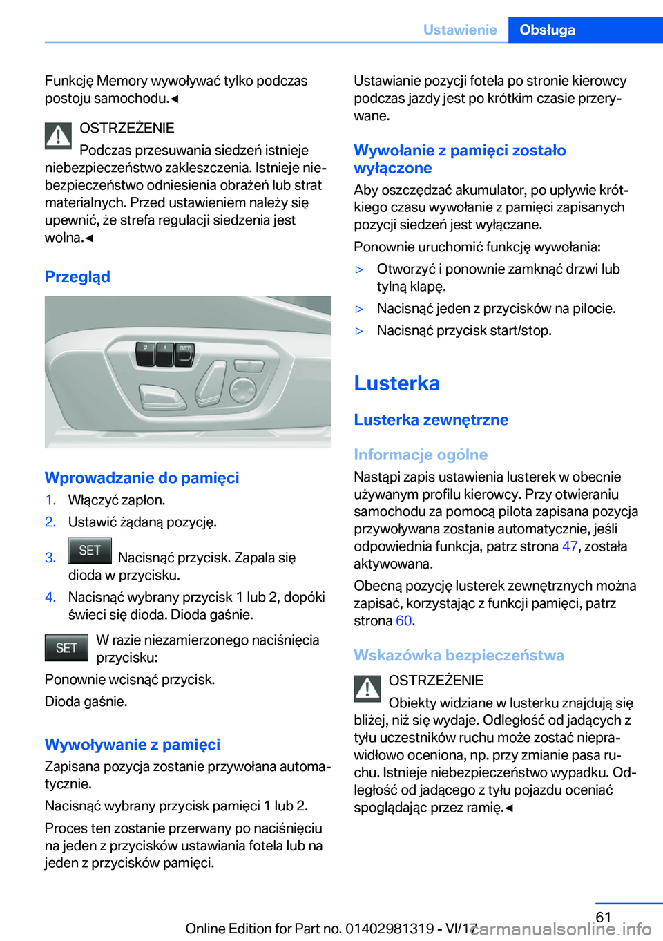 BMW X4 2018  Instrukcja obsługi (in Polish) �F�u�n�k�c�j�