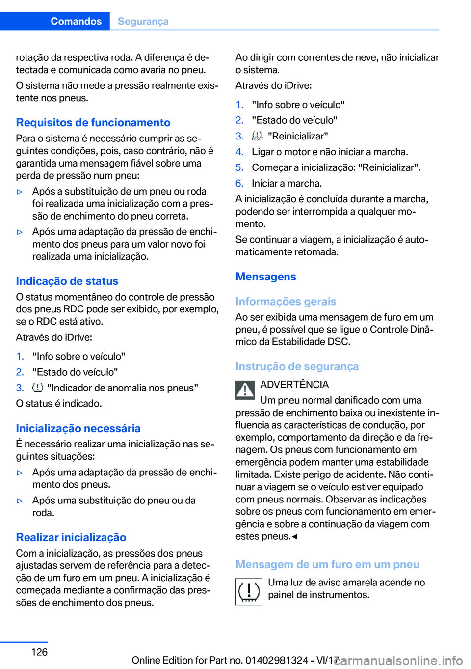 BMW X4 2018  Manual do condutor (in Portuguese) �r�o�t�a�
