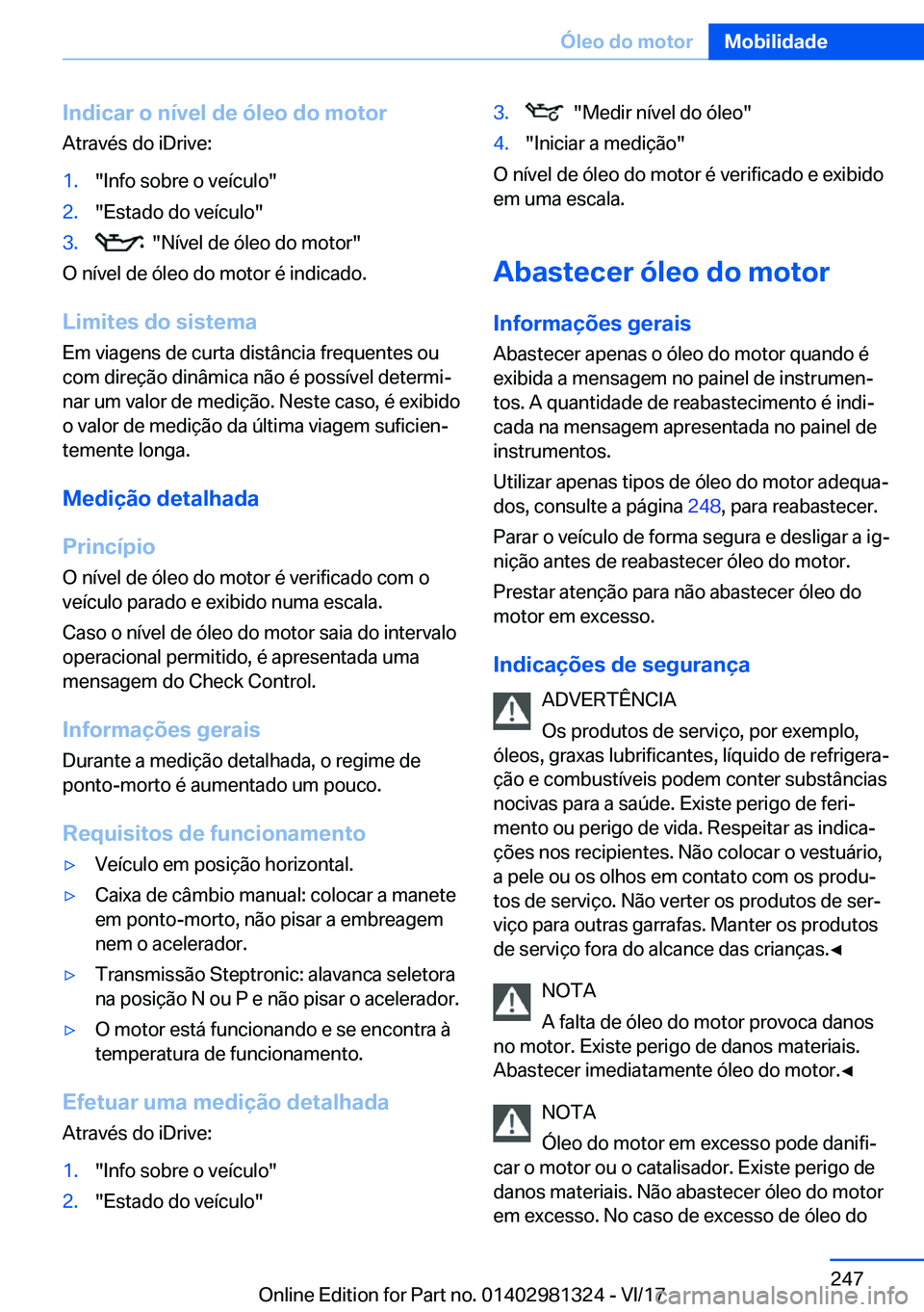 BMW X4 2018  Manual do condutor (in Portuguese) �I�n�d�i�c�a�r��o��n�