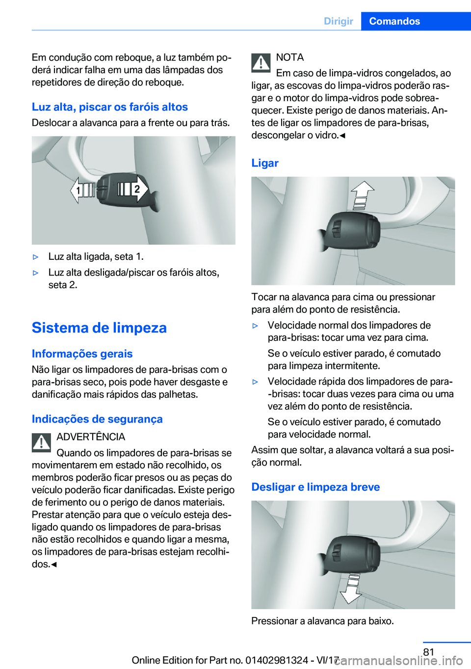 BMW X4 2018  Manual do condutor (in Portuguese) �E�m� �c�o�n�d�u�