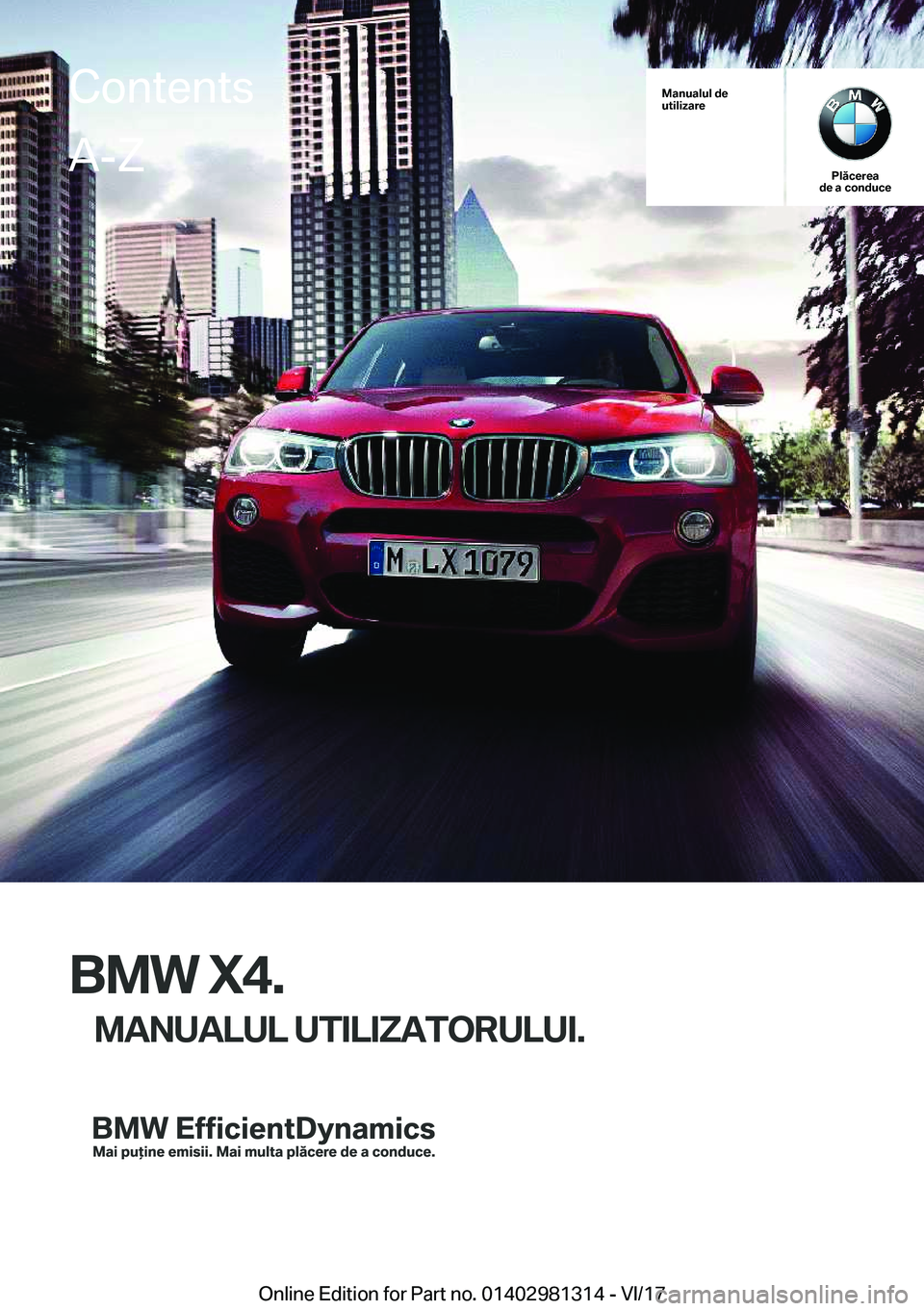 BMW X4 2018  Ghiduri De Utilizare (in Romanian) �M�a�n�u�a�l�u�l��d�e
�u�t�i�l�i�z�a�r�e
�P�l�