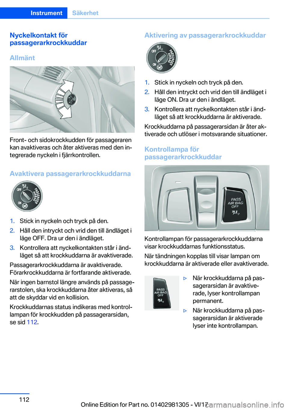 BMW X4 2018  InstruktionsbÖcker (in Swedish) �N�y�c�k�e�l�k�o�n�t�a�k�t��f�