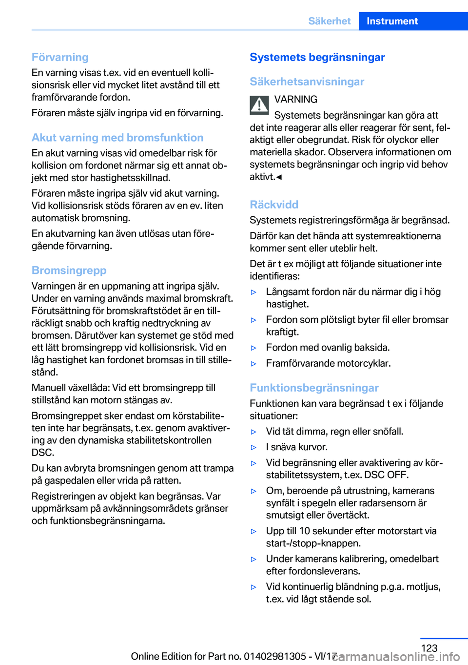 BMW X4 2018  InstruktionsbÖcker (in Swedish) �F�