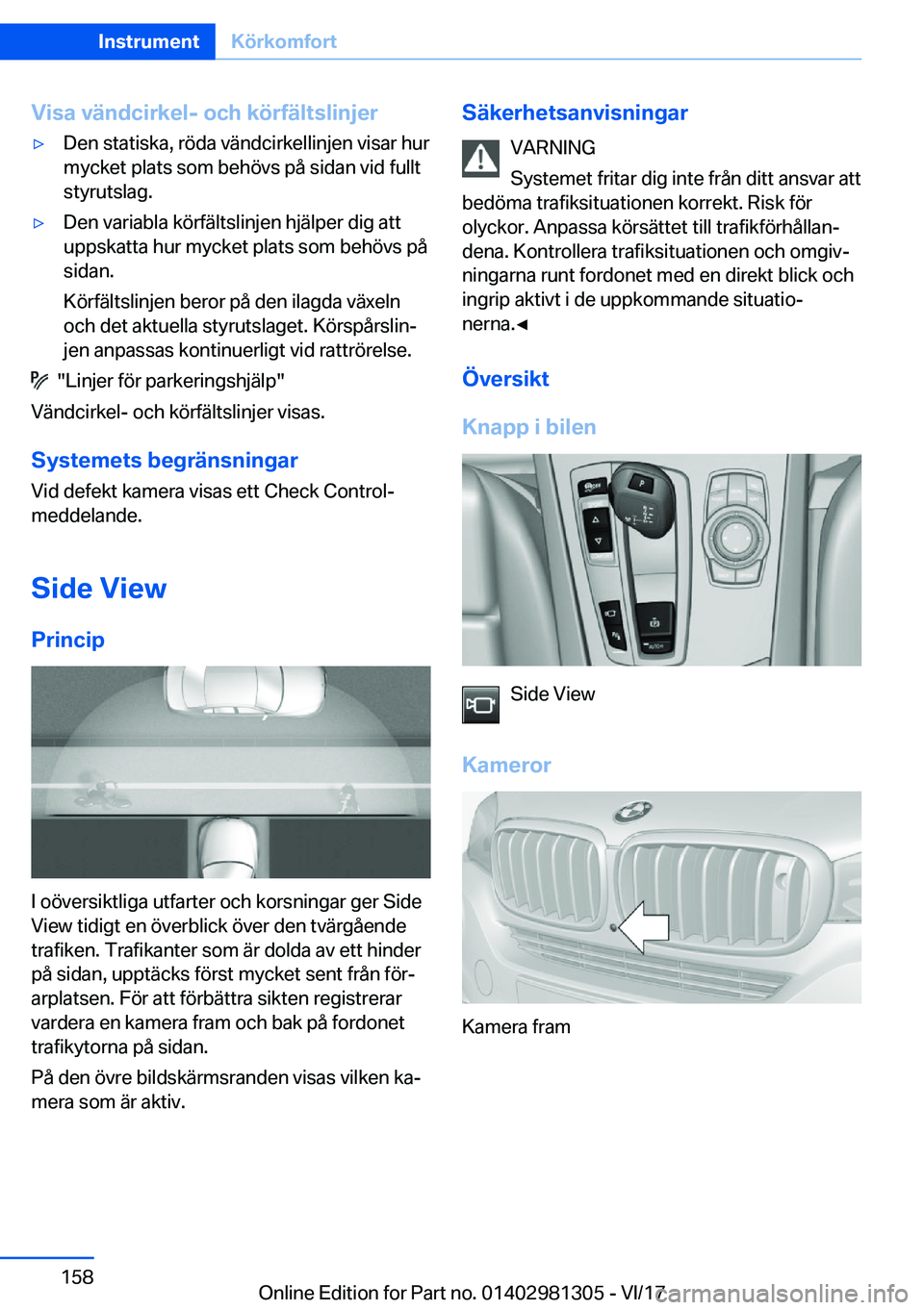 BMW X4 2018  InstruktionsbÖcker (in Swedish) �V�i�s�a��v�ä�n�d�c�i�r�k�e�l�-��o�c�h��k�