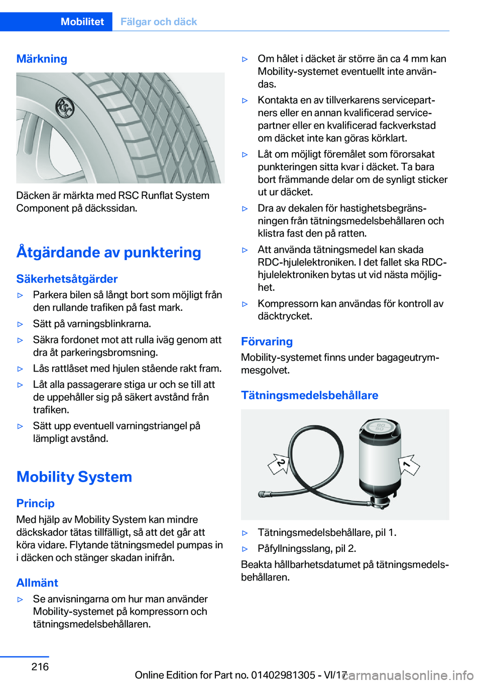 BMW X4 2018  InstruktionsbÖcker (in Swedish) �M�ä�r�k�n�i�n�g
�D�ä�c�k�e�n� �ä�r� �m�ä�r�k�t�a� �m�e�d� �R�S�C� �R�u�n�f�l�a�t� �S�y�s�t�e�m
�C�o�m�p�o�n�e�n�t� �p�å� �d�ä�c�k�s�s�i�d�a�n�.
�Å�t�g�ä�r�d�a�n�d�e��a�v��p�u�n�k�t�e�r�i�n�