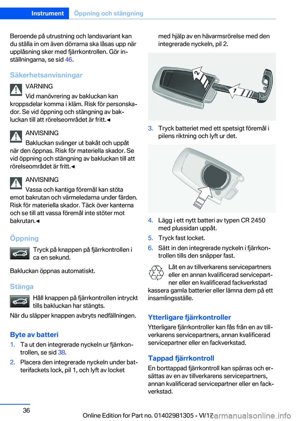 BMW X4 2018  InstruktionsbÖcker (in Swedish) �B�e�r�o�e�n�d�e� �p�å� �u�t�r�u�s�t�n�i�n�g� �o�c�h� �l�a�n�d�s�v�a�r�i�a�n�t� �k�a�n
�d�u� �s�t�ä�l�l�a� �i�n� �o�m� �ä�v�e�n� �d�