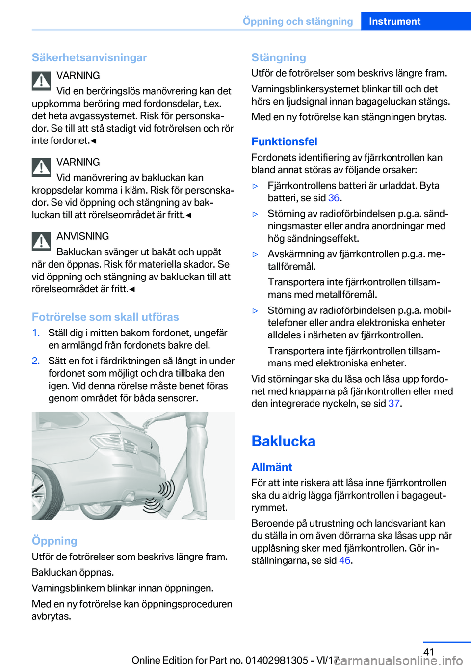 BMW X4 2018  InstruktionsbÖcker (in Swedish) �S�ä�k�e�r�h�e�t�s�a�n�v�i�s�n�i�n�g�a�r�V�A�R�N�I�N�G
�V�i�d� �e�n� �b�e�r�