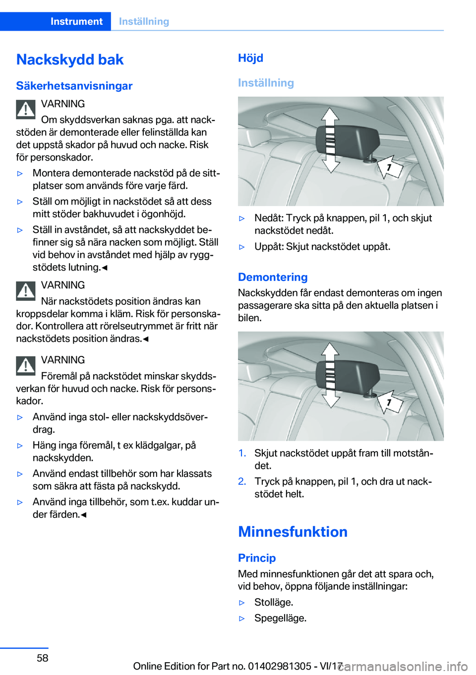 BMW X4 2018  InstruktionsbÖcker (in Swedish) �N�a�c�k�s�k�y�d�d��b�a�k
�S�ä�k�e�r�h�e�t�s�a�n�v�i�s�n�i�n�g�a�r �V�A�R�N�I�N�G
�O�m� �s�k�y�d�d�s�v�e�r�k�a�n� �s�a�k�n�a�s� �p�g�a�.� �a�t�t� �n�a�c�kj
�s�t�