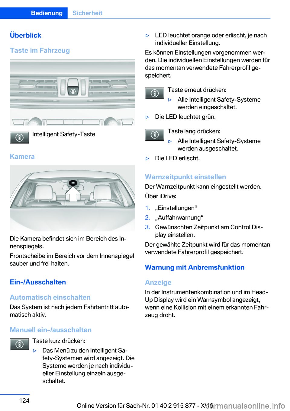 BMW X4 2017  Betriebsanleitungen (in German) �