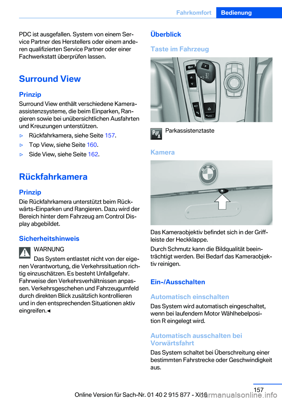 BMW X4 2017  Betriebsanleitungen (in German) �P�D�C� �i�s�t� �a�u�s�g�e�f�a�l�l�e�n�.� �S�y�s�t�e�m� �v�o�n� �e�i�n�e�m� �S�e�rj
�v�i�c�e� �P�a�r�t�n�e�r� �d�e�s� �H�e�r�s�t�e�l�l�e�r�s� �o�d�e�r� �e�i�n�e�m� �a�n�d�ej �r�e�n� �q�u�a�l�i�f�i�z