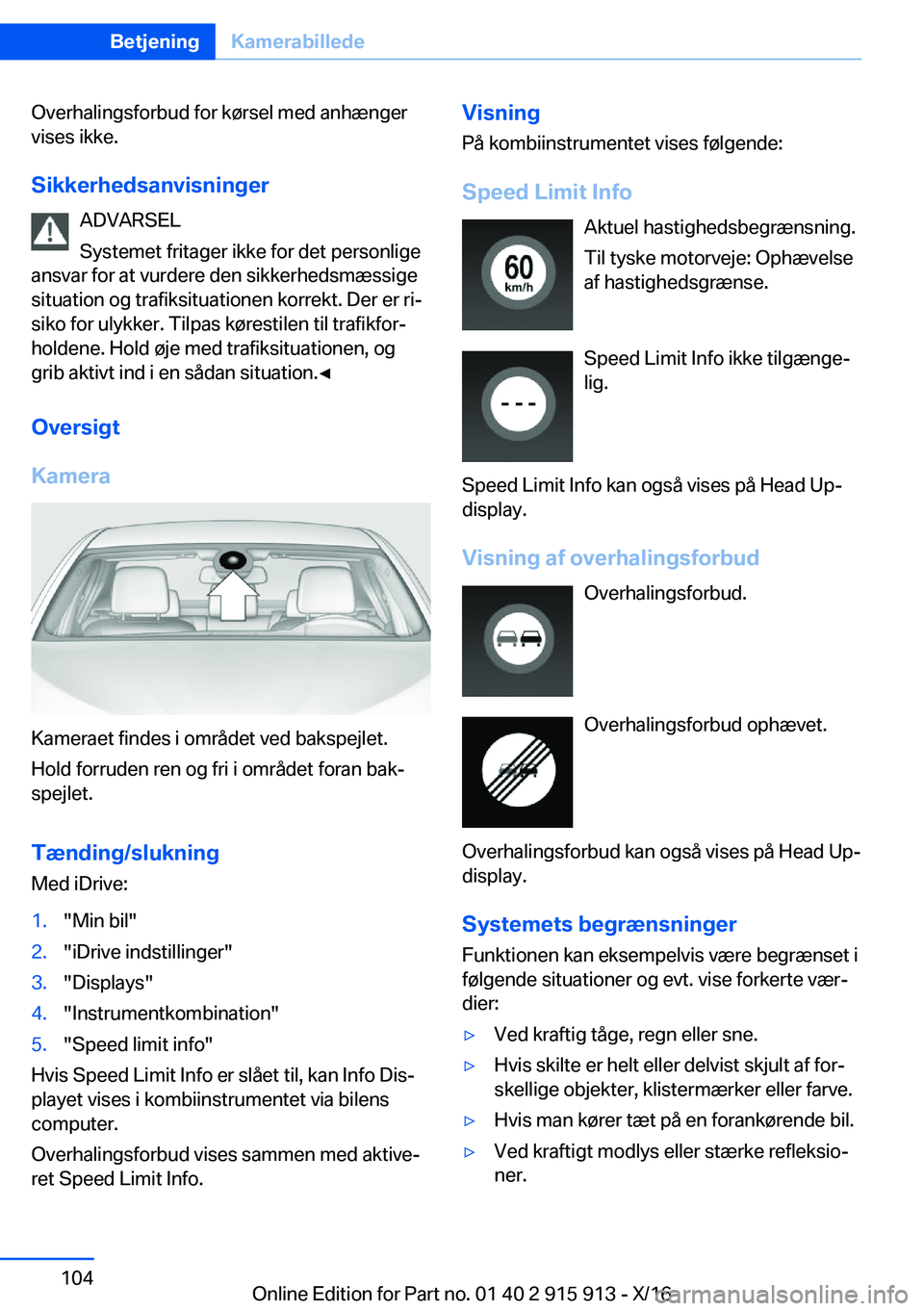 BMW X4 2017  InstruktionsbØger (in Danish) �O�v�e�r�h�a�l�i�n�g�s�f�o�r�b�u�d� �f�o�r� �k�