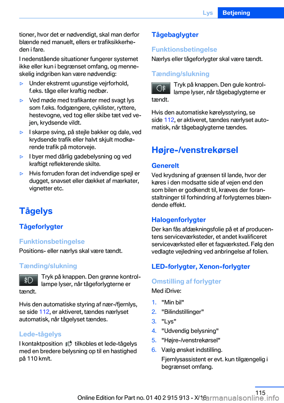 BMW X4 2017  InstruktionsbØger (in Danish) �t�i�o�n�e�r�,� �h�v�o�r� �d�e�t� �e�r� �n�