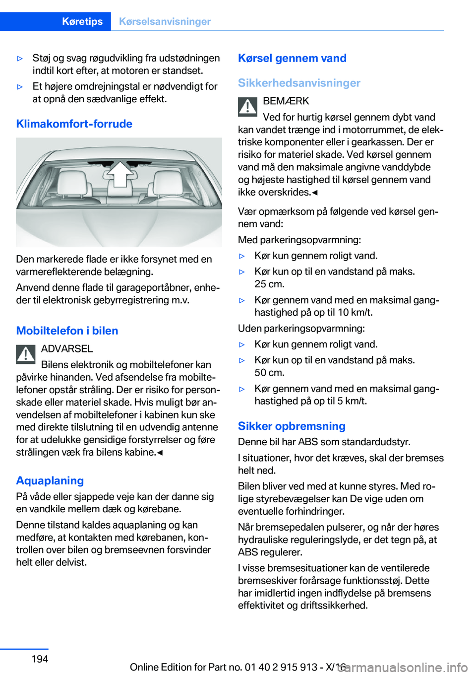 BMW X4 2017  InstruktionsbØger (in Danish) 'y�S�t�