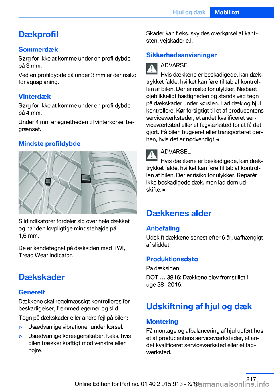 BMW X4 2017  InstruktionsbØger (in Danish) �D�æ�k�p�r�o�f�i�l�S�o�m�m�e�r�d�æ�k
�S�