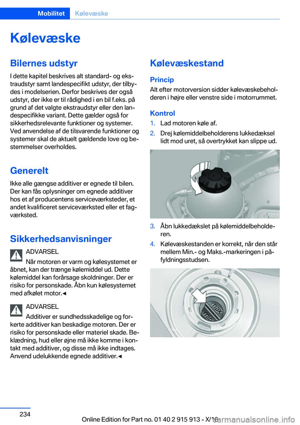 BMW X4 2017  InstruktionsbØger (in Danish) �K�