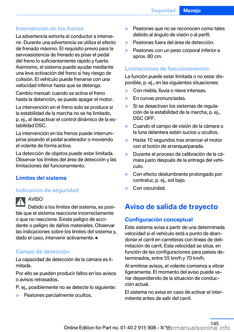 BMW X4 2017  Manuales de Empleo (in Spanish) �I�n�t�e�r�v�e�n�c�i�