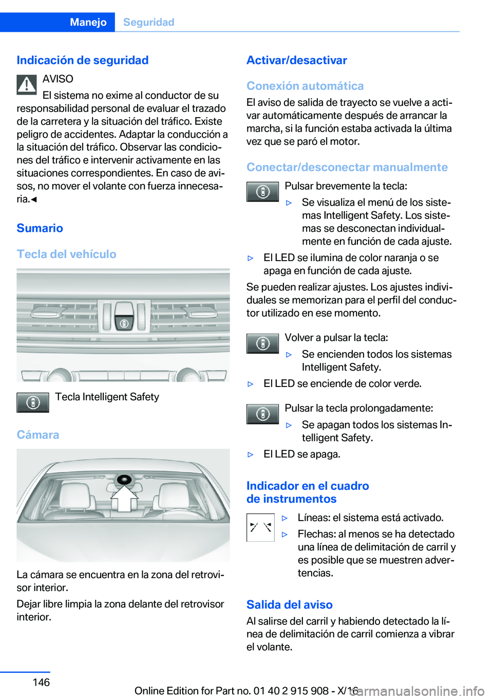 BMW X4 2017  Manuales de Empleo (in Spanish) �I�n�d�i�c�a�c�i�