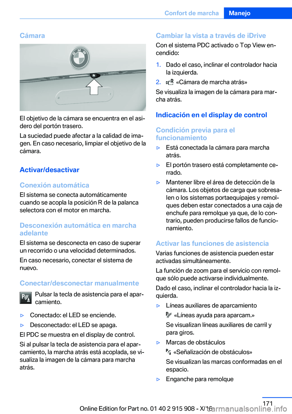 BMW X4 2017  Manuales de Empleo (in Spanish) �C�
