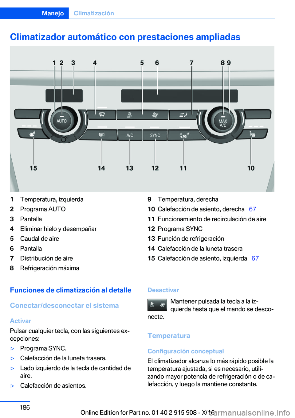 BMW X4 2017  Manuales de Empleo (in Spanish) �C�l�i�m�a�t�i�z�a�d�o�r��a�u�t�o�m�