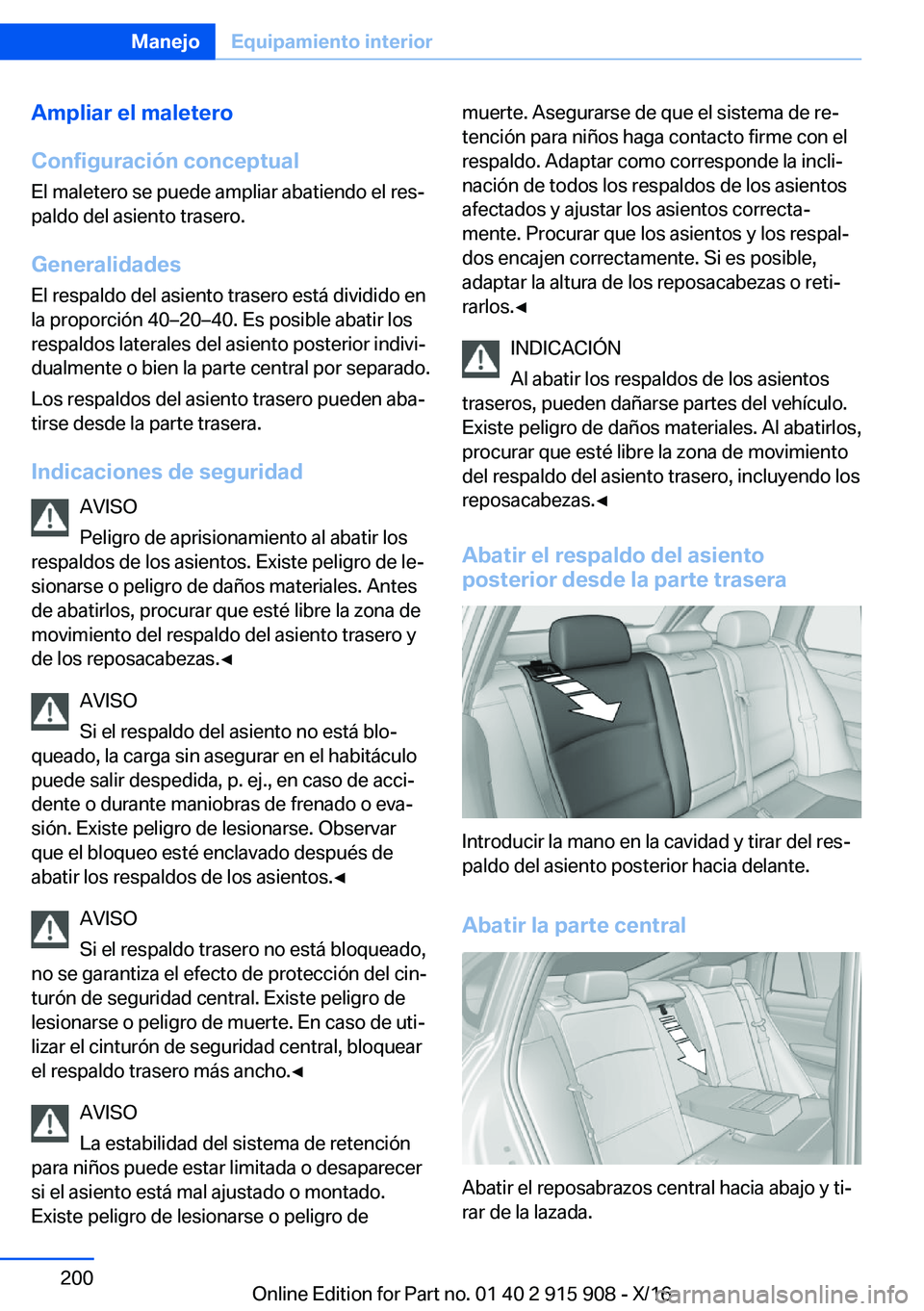 BMW X4 2017  Manuales de Empleo (in Spanish) �A�m�p�l�i�a�r��e�l��m�a�l�e�t�e�r�o
�C�o�n�f�i�g�u�r�a�c�i�