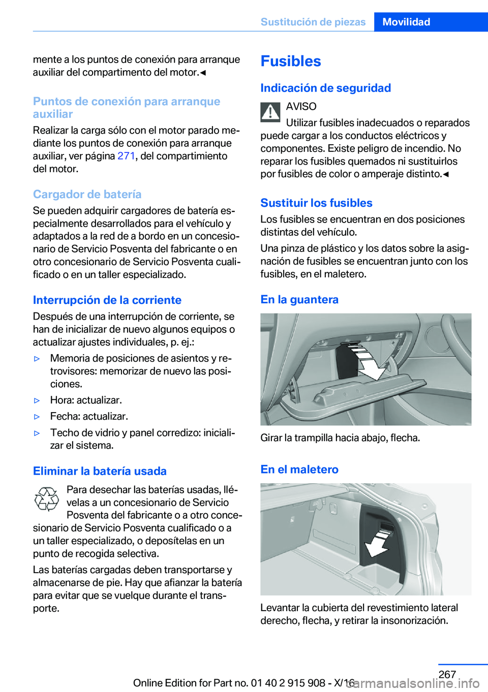 BMW X4 2017  Manuales de Empleo (in Spanish) �m�e�n�t�e� �a� �l�o�s� �p�u�n�t�o�s� �d�e� �c�o�n�e�x�i�