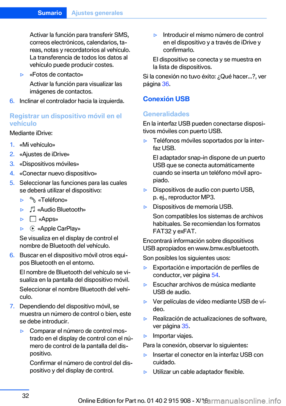 BMW X4 2017  Manuales de Empleo (in Spanish) �A�c�t�i�v�a�r� �l�a� �f�u�n�c�i�