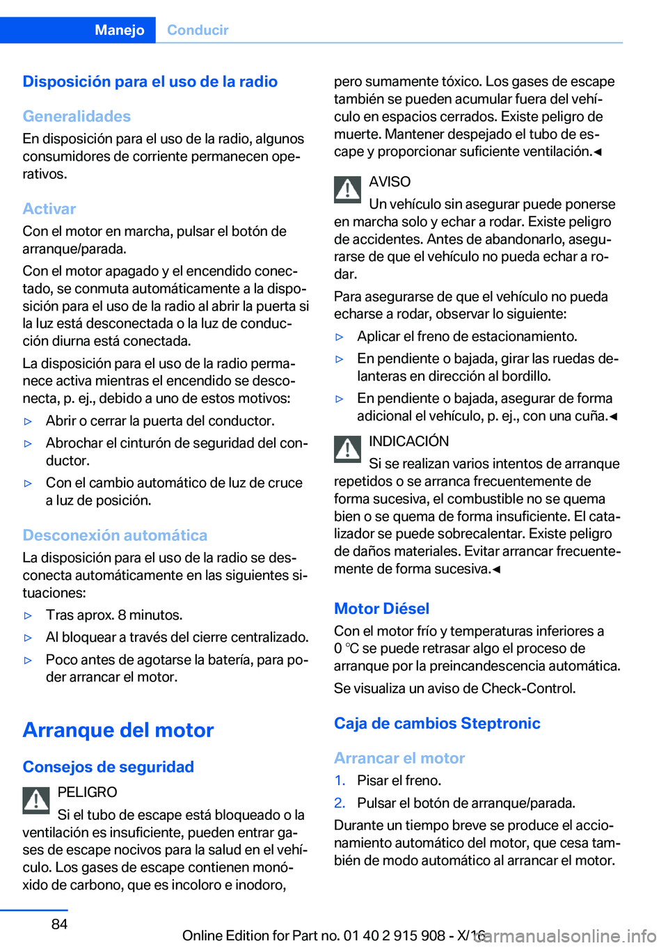 BMW X4 2017  Manuales de Empleo (in Spanish) �D�i�s�p�o�s�i�c�i�