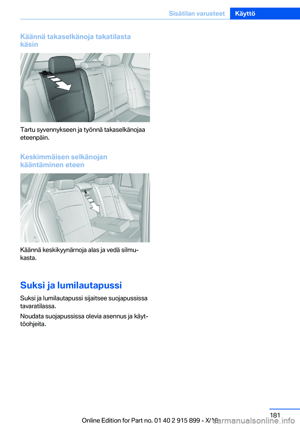 BMW X4 2017  Omistajan Käsikirja (in Finnish) �K�
