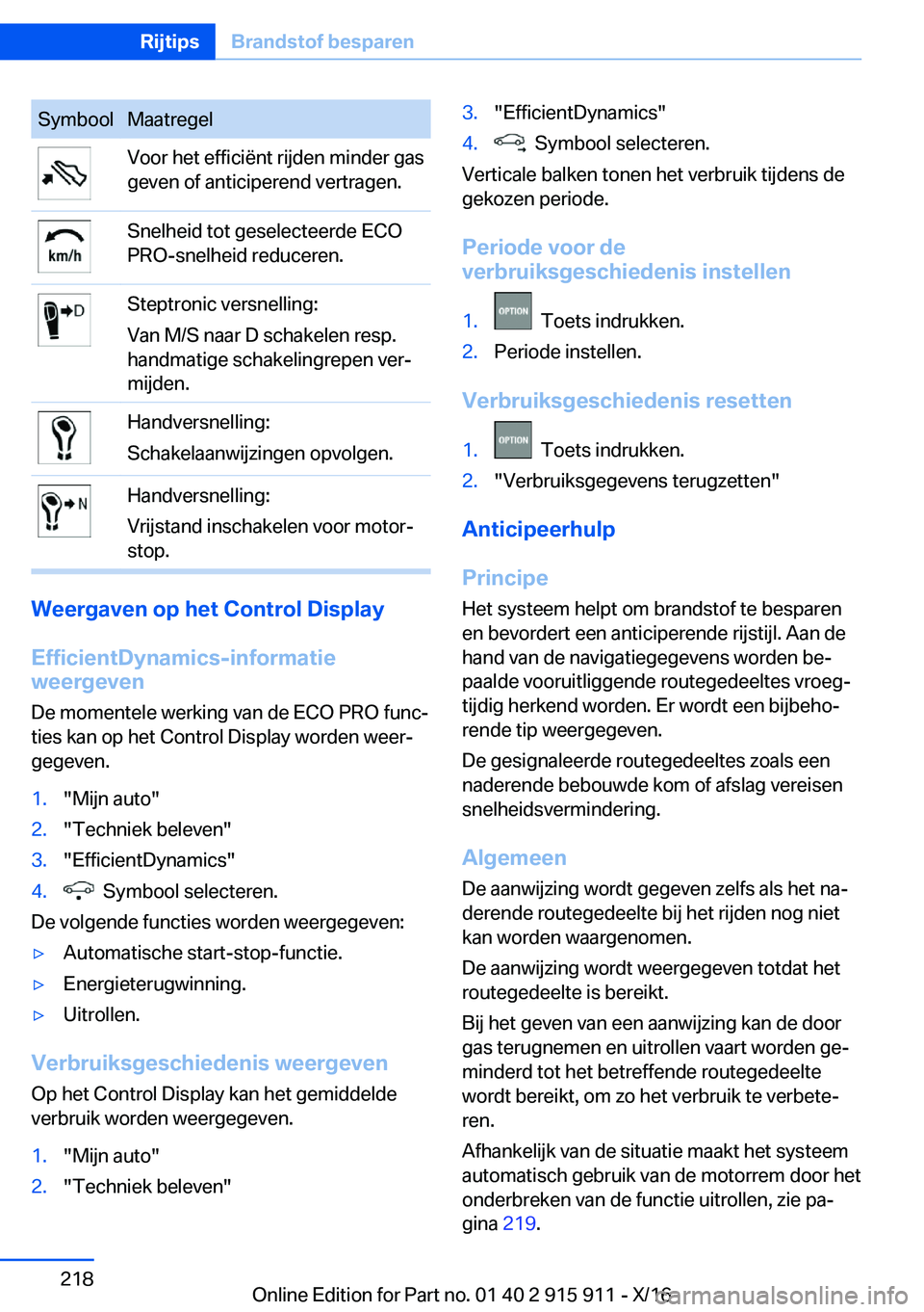 BMW X4 2017  Instructieboekjes (in Dutch) �S�y�m�b�o�o�l�M�a�a�t�r�e�g�e�l�V�o�o�r� �h�e�t� �e�f�f�i�c�i�