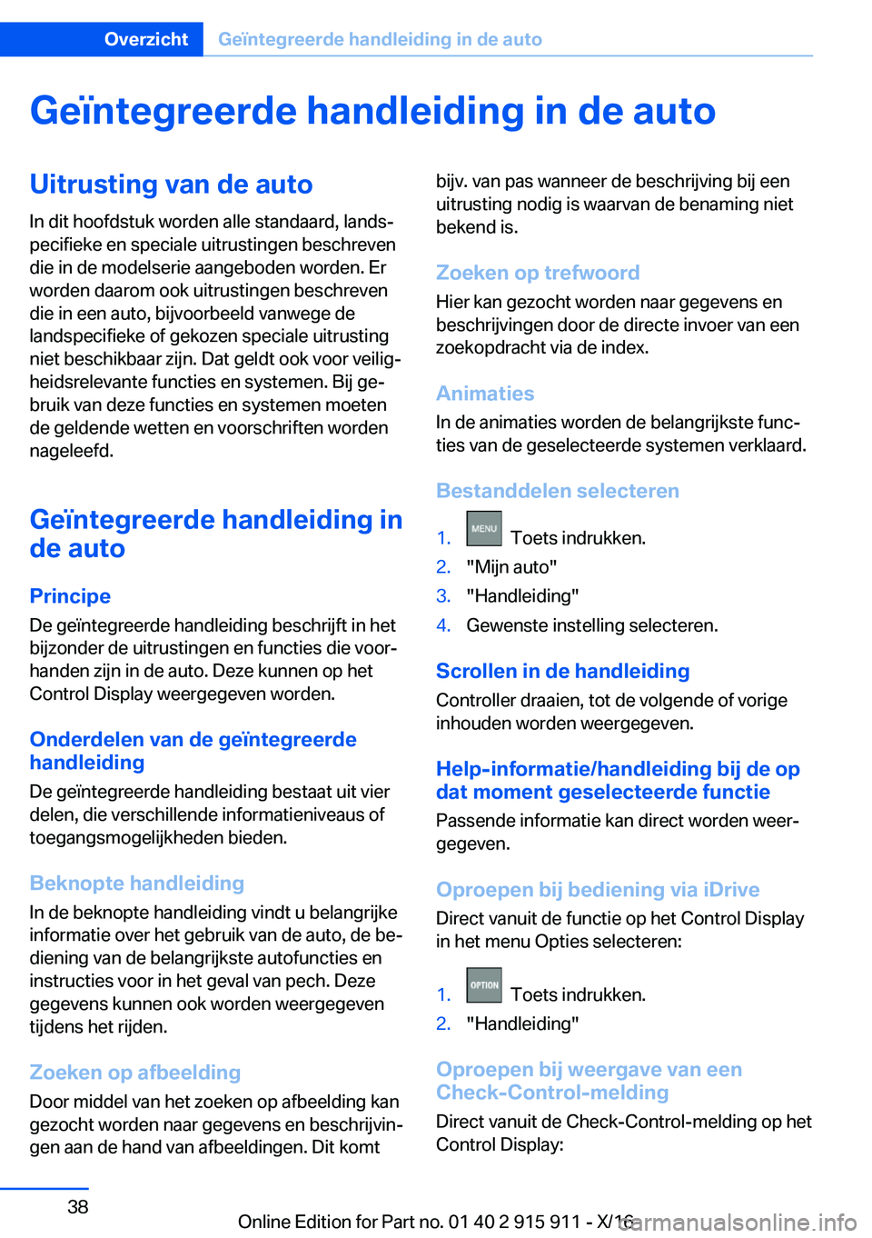 BMW X4 2017  Instructieboekjes (in Dutch) �G�e�