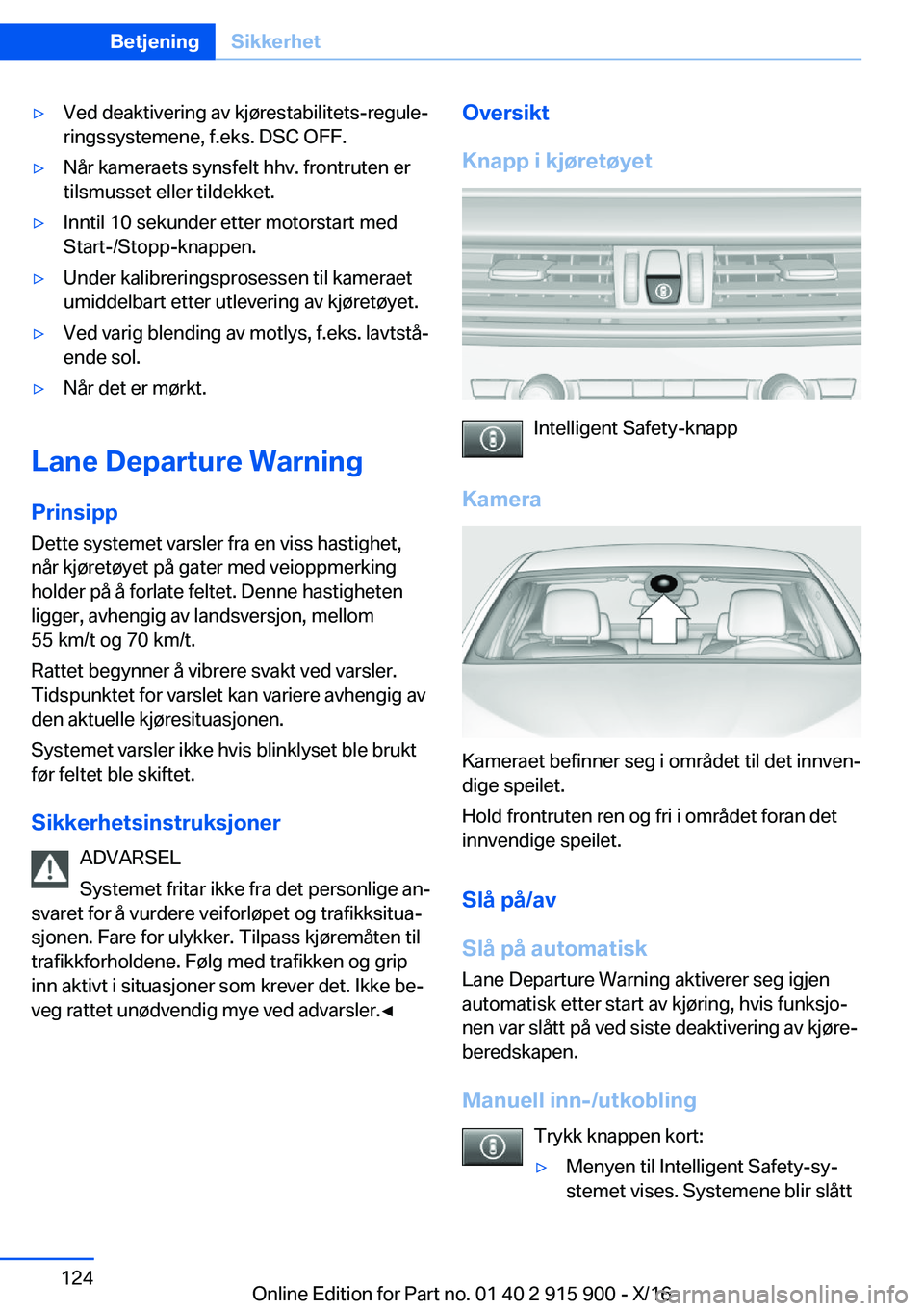BMW X4 2017  InstruksjonsbØker (in Norwegian) 'y�V�e�d� �d�e�a�k�t�i�v�e�r�i�n�g� �a�v� �k�j�