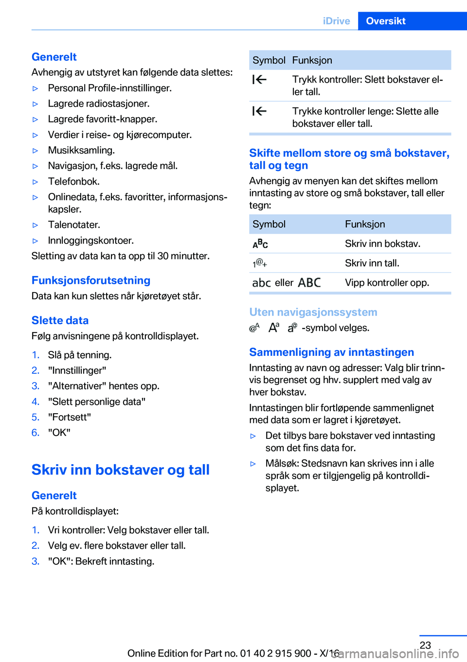 BMW X4 2017  InstruksjonsbØker (in Norwegian) �G�e�n�e�r�e�l�t�A�v�h�e�n�g�i�g� �a�v� �u�t�s�t�y�r�e�t� �k�a�n� �f�