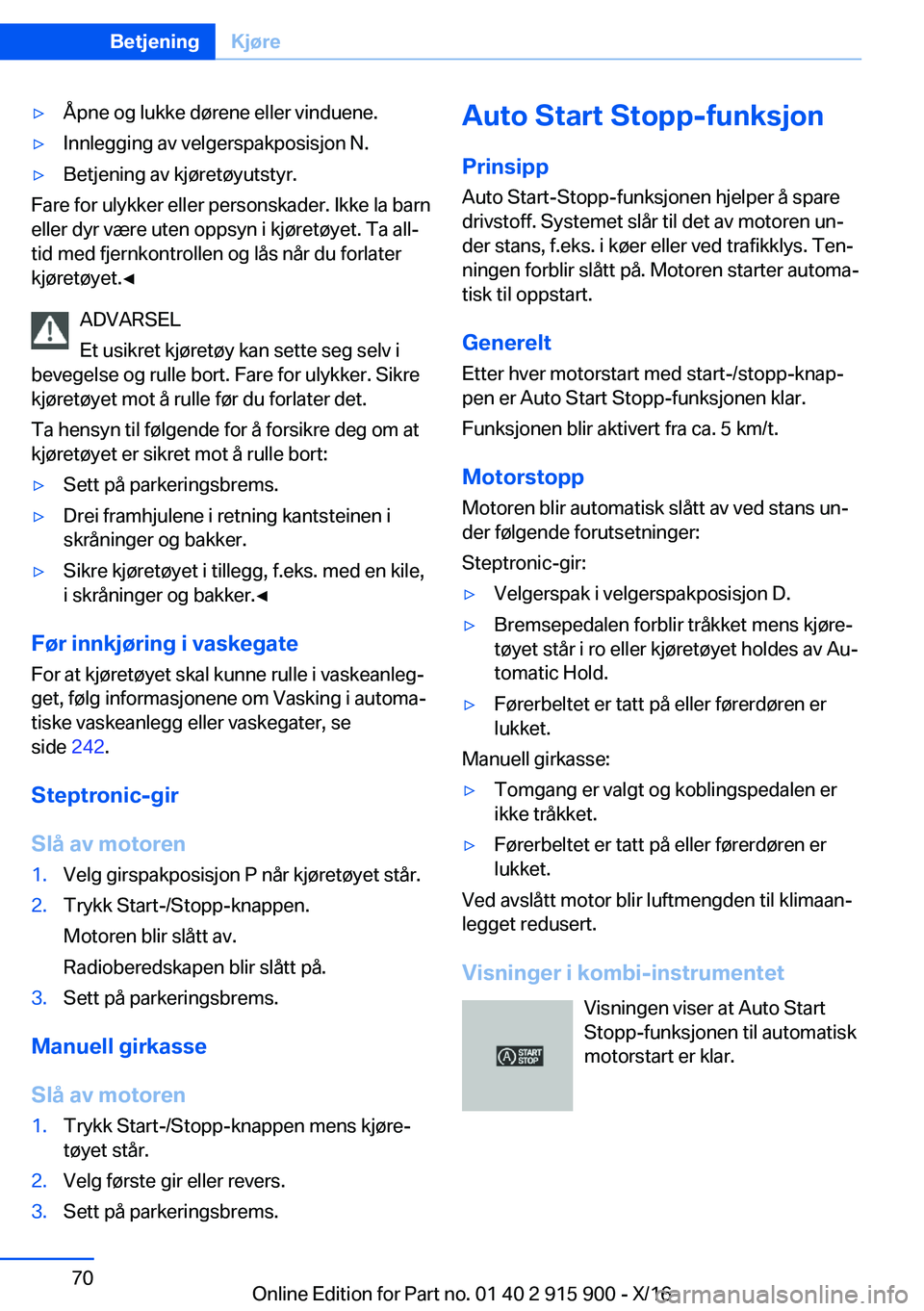 BMW X4 2017  InstruksjonsbØker (in Norwegian) 'y�