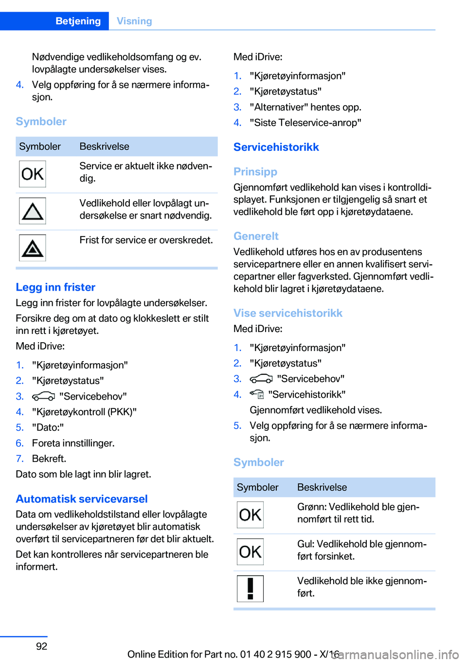 BMW X4 2017  InstruksjonsbØker (in Norwegian) �N�