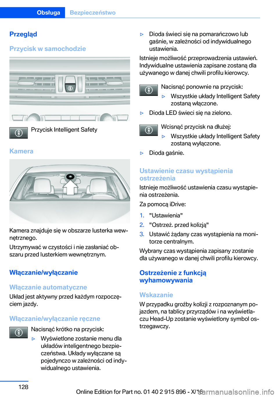BMW X4 2017  Instrukcja obsługi (in Polish) �P�r�z�e�g�l�