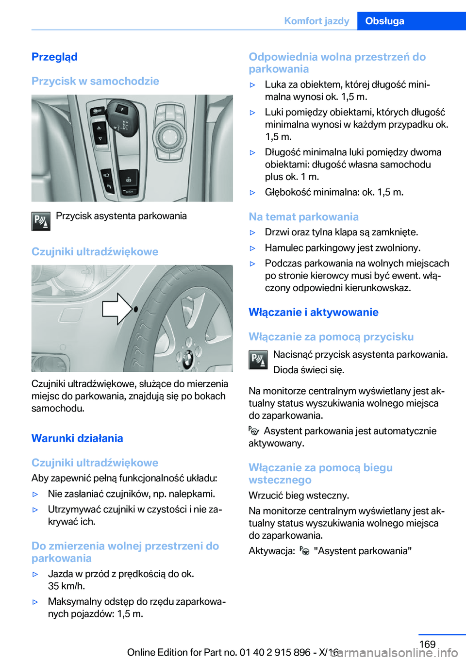 BMW X4 2017  Instrukcja obsługi (in Polish) �P�r�z�e�g�l�