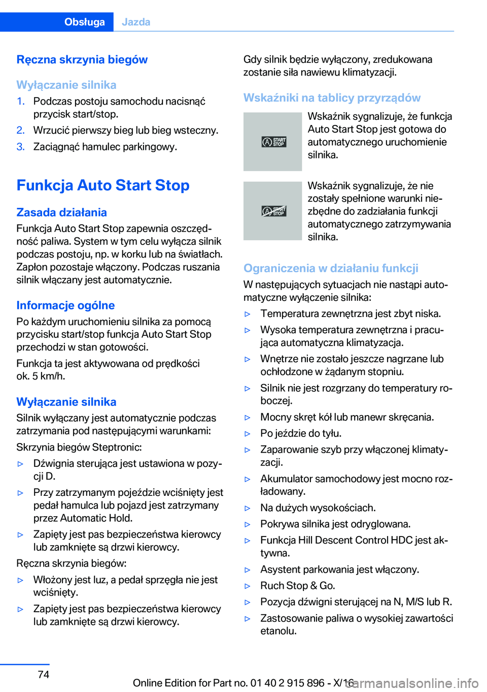 BMW X4 2017  Instrukcja obsługi (in Polish) �R�