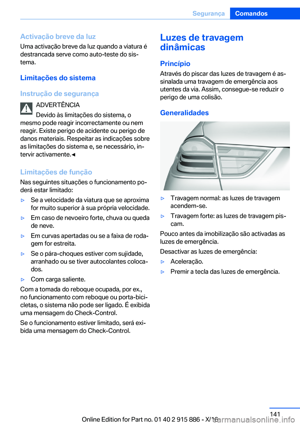 BMW X4 2017  Manual do condutor (in Portuguese) �A�c�t�i�v�a�