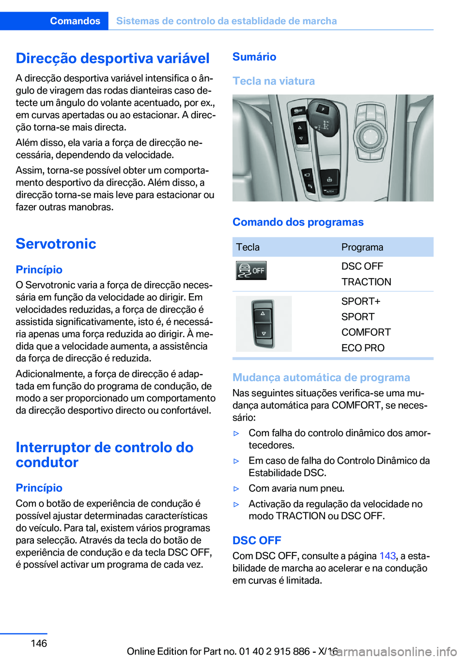 BMW X4 2017  Manual do condutor (in Portuguese) �D�i�r�e�c�