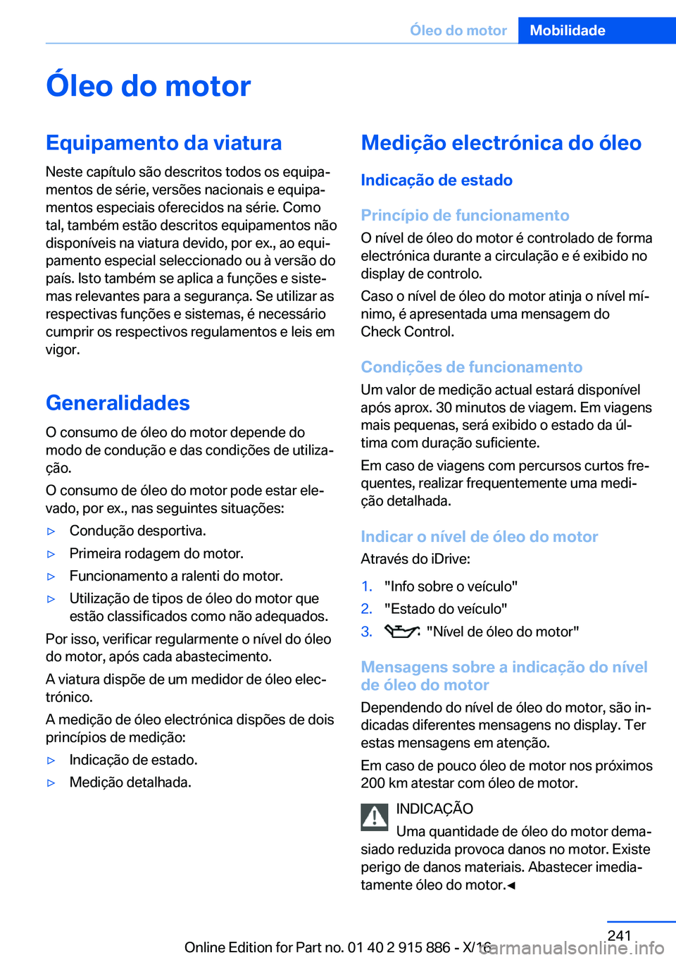 BMW X4 2017  Manual do condutor (in Portuguese) �